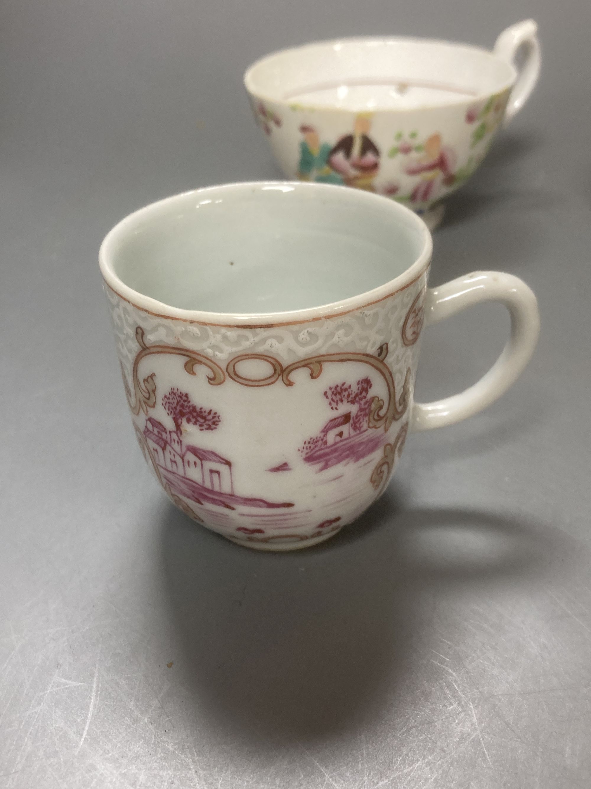 Five Chinese export tea cups / bowls and one other